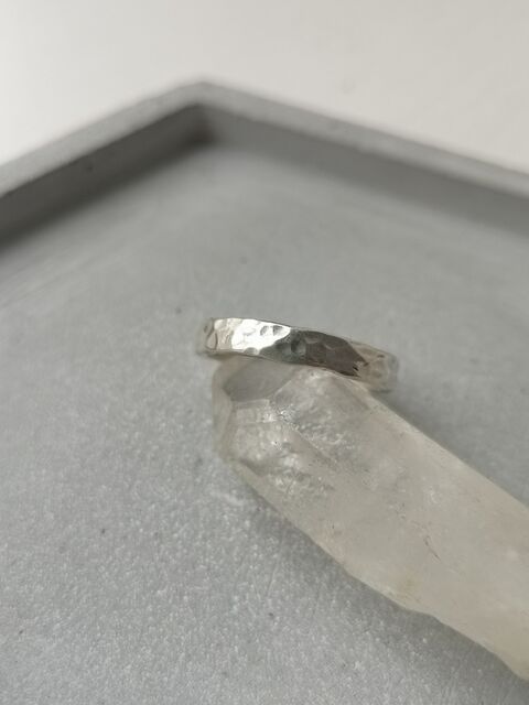 Chunky Hammered Silver Stacker