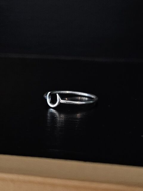 Crescent moon stacking ring