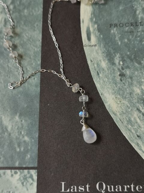Moonstone Lariat Necklace