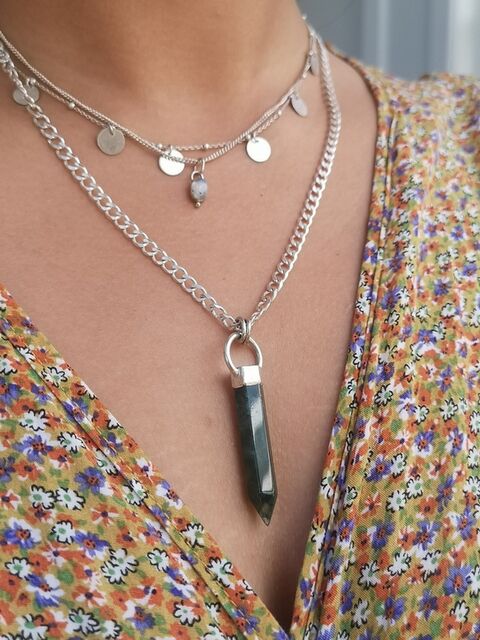 Moss Agate Point Pendant