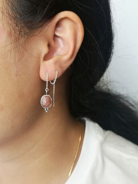 Peach Moonstone Threaders