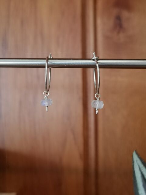 Rondelle Moonstone Hoops
