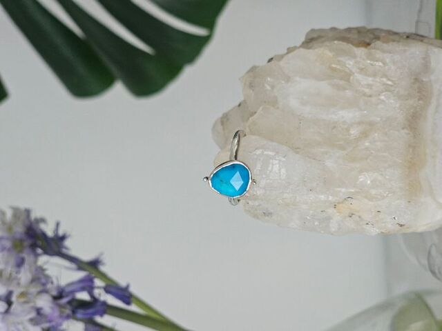 Rose cut Turquoise ring