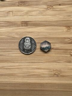 Hexagonal Rose cut Moss Agate Doublets