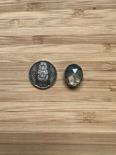 Oval Rose cut Moss Agate doublet