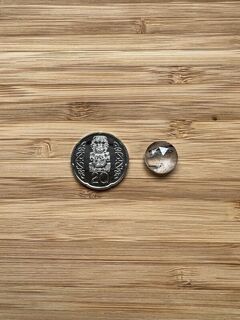 Round Rose cut Tourmalinated Quartz